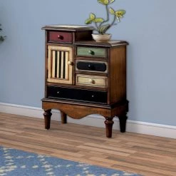 Vintage Style Walnut Brown Accent Wooden Chest with 5-Drawers 30.25 in. H x 22 in. W x 11.75 in. D by Benjara -Cheap Benjara Store antique walnut benjara chest of drawers bm123058 c3 1000