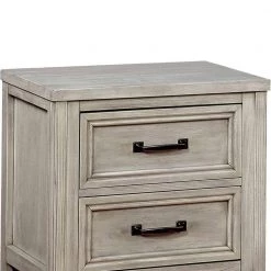 Transitional Antique White 2-Drawer Wooden Cabinet Nightstand with Molded Trim by Benjara -Cheap Benjara Store antique white benjara accent cabinets bm203220 1f 1000