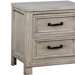 Transitional Antique White 2-Drawer Wooden Cabinet Nightstand with Molded Trim by Benjara -Cheap Benjara Store antique white benjara accent cabinets bm203220 4f 1000