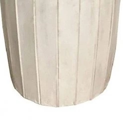 Sia 31.5 in. Antique White Backless Wood Stool with Elongated Drum Shape and Round Base by Benjara -Cheap Benjara Store antique white benjara bar stools bm274803 1f 1000