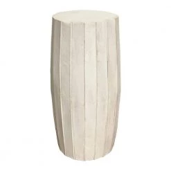 Sia 31.5 in. Antique White Backless Wood Stool with Elongated Drum Shape and Round Base by Benjara -Cheap Benjara Store antique white benjara bar stools bm274803 31 1000