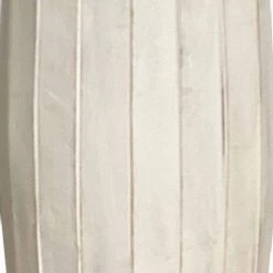 Sia 31.5 in. Antique White Backless Wood Stool with Elongated Drum Shape and Round Base by Benjara -Cheap Benjara Store antique white benjara bar stools bm274803 4f 1000