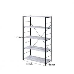 57 in. H Antique White Wooden 5-Shelf Ladder Style Bookcase with X-Shaped Backing by Benjara 10 57 in. H Antique White Wooden 5-Shelf Ladder Style Bookcase with X-Shaped Backing by Benjara -Cheap Benjara Store antique white benjara bookcases bookshelves bm237181 44 1000