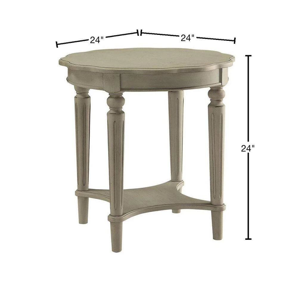 Fordon Antiqued Slate End Table by Benjara 3 Fordon Antiqued Slate End Table by Benjara - Image 3