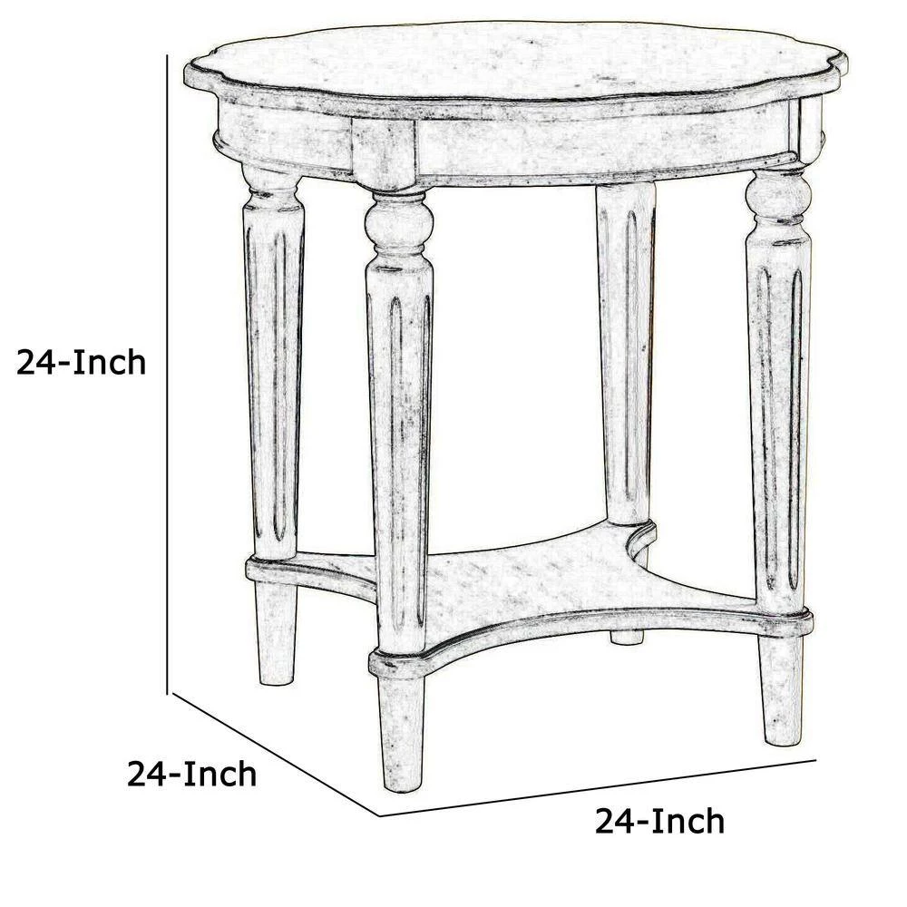 Fordon Antiqued Slate End Table by Benjara 4 Fordon Antiqued Slate End Table by Benjara - Image 4