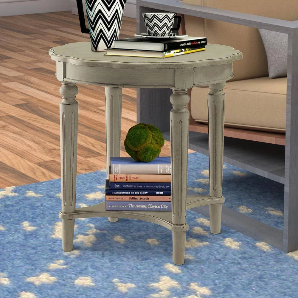 Fordon Antiqued Slate End Table by Benjara 8 Fordon Antiqued Slate End Table by Benjara - Image 8