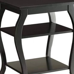 Black End Table with Wooden Cabriole Leg by Benjara 10 Black End Table with Wooden Cabriole Leg by Benjara -Cheap Benjara Store balck benjara end side tables bm154581 1f 1000