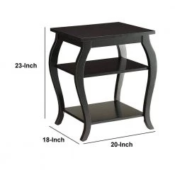 Black End Table with Wooden Cabriole Leg by Benjara 11 Black End Table with Wooden Cabriole Leg by Benjara -Cheap Benjara Store balck benjara end side tables bm154581 44 1000