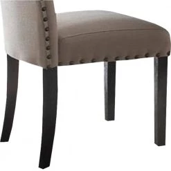 Nailhead Trim Beige and Brown Fabric Upholstered Wooden Side Chair (Set of 2) by Benjara 13 Nailhead Trim Beige and Brown Fabric Upholstered Wooden Side Chair (Set of 2) by Benjara -Cheap Benjara Store beige and brown benjara accent chairs bm186221 44 1000