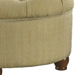 Beige and Brown Fabric Upholstered Wooden Ottoman with Tufted Lift Off Lid Storage by Benjara -Cheap Benjara Store beige and brown benjara ottomans bm194137 44 1000