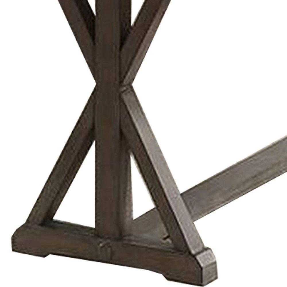 Beige Dining Bench with Padded Seat and Double Pedestal Base 18 in. x 16 in. x 54 in. by Benjara 4 Beige Dining Bench with Padded Seat and Double Pedestal Base 18 in. x 16 in. x 54 in. by Benjara - Image 4