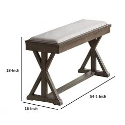 Beige Dining Bench with Padded Seat and Double Pedestal Base 18 in. x 16 in. x 54 in. by Benjara 10 Beige Dining Bench with Padded Seat and Double Pedestal Base 18 in. x 16 in. x 54 in. by Benjara -Cheap Benjara Store beige benjara bedroom benches bm266494 44 1000
