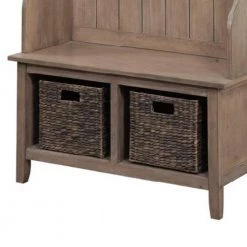 Beige Wooden Frame Hall Tree with 4-Hooks and 2-Open Compartments 37.25 in. L x 73.25 in. W x 17.75 in. H by Benjara 9 Beige Wooden Frame Hall Tree with 4-Hooks and 2-Open Compartments 37.25 in. L x 73.25 in. W x 17.75 in. H by Benjara -Cheap Benjara Store beige benjara hall trees bm183348 1f 1000