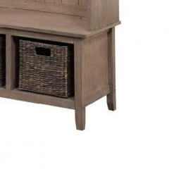 Beige Wooden Frame Hall Tree with 4-Hooks and 2-Open Compartments 37.25 in. L x 73.25 in. W x 17.75 in. H by Benjara 8 Beige Wooden Frame Hall Tree with 4-Hooks and 2-Open Compartments 37.25 in. L x 73.25 in. W x 17.75 in. H by Benjara -Cheap Benjara Store beige benjara hall trees bm183348 4f 1000