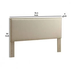 79.5 in. Beige Fabric Upholstered King Size Headboard with Nailhead Trims by Benjara -Cheap Benjara Store beige benjara headboards bm144122 44 1000