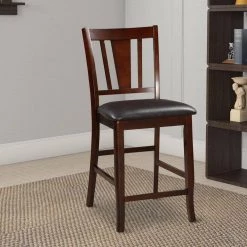 41 in. H Dark Brown and Black Wooden High Chair (Set of 2) by Benjara -Cheap Benjara Store black and brown benjara accent chairs bm166588 31 1000