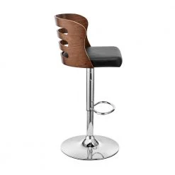 44 in. Black and Brown Low Back Metal and Wood Adjustable Barstool with Curved Open Wooden Back by Benjara 12 44 in. Black and Brown Low Back Metal and Wood Adjustable Barstool with Curved Open Wooden Back by Benjara -Cheap Benjara Store black and brown benjara bar stools bm270020 4f 1000