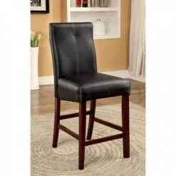 Bonneville II Contemporary 42.5 in. H Black Counter Height Chair (Set of 2) by Benjara -Cheap Benjara Store black and brown benjara dining chairs bm131339 31 1000