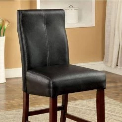 Bonneville II Contemporary 42.5 in. H Black Counter Height Chair (Set of 2) by Benjara -Cheap Benjara Store black and brown benjara dining chairs bm131339 c3 1000