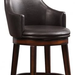 Brown and Black Counter Height Chair with Swivel Mechanism (Set of 2) by Benjara -Cheap Benjara Store black and brown benjara dining chairs bm176340 1f 1000