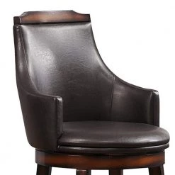 Brown and Black Counter Height Chair with Swivel Mechanism (Set of 2) by Benjara -Cheap Benjara Store black and brown benjara dining chairs bm176340 c3 1000