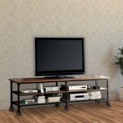 72 in. L Black and Brown Wooden and Metal TV Stand with 4-Compartments by Benjara 10 72 in. L Black and Brown Wooden and Metal TV Stand with 4-Compartments by Benjara -Cheap Benjara Store black and brown benjara tv stands bm119866 c3 1000