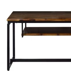 16 in. Black and Brown Metal TV Stand with Wooden Tabletop and Open Shelf by Benjara -Cheap Benjara Store black and brown benjara tv stands bm209602 1f 1000
