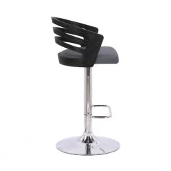 44 in. Black and Chrome Metal Framed Adjustable Barstool with Curved Open Low Wooden Back by Benjara 12 44 in. Black and Chrome Metal Framed Adjustable Barstool with Curved Open Low Wooden Back by Benjara -Cheap Benjara Store black and chrome benjara bar stools bm270037 4f 1000