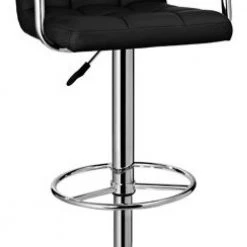 45 in. Black and Chrome Low Back Metal Quilted Barstool by Benjara -Cheap Benjara Store black and chrome benjara bar stools pwc 171 915 1f 1000