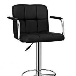 45 in. Black and Chrome Low Back Metal Quilted Barstool by Benjara -Cheap Benjara Store black and chrome benjara bar stools pwc 171 915 4f 1000