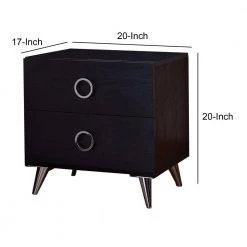 Contemporary Style 2- Drawer Black and Chrome Wooden Nightstand with Metal legs by Benjara 10 Contemporary Style 2- Drawer Black and Chrome Wooden Nightstand with Metal legs by Benjara -Cheap Benjara Store black and chrome benjara nightstands bm154631 44 1000