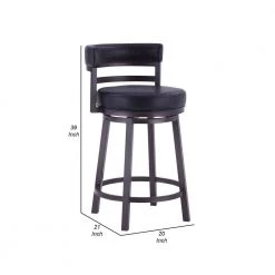 Eva 39 in. Black and Gray Low Back Metal Frame Swivel Bar Stool with Vegan Leather Seat by Benjara 12 Eva 39 in. Black and Gray Low Back Metal Frame Swivel Bar Stool with Vegan Leather Seat by Benjara -Cheap Benjara Store black and gray benjara bar stools bm282098 44 1000