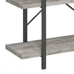 40 In. Light Gray 3 Shelves Wood Bookcase with Crossed Metal Design by Benjara 11 40 In. Light Gray 3 Shelves Wood Bookcase with Crossed Metal Design by Benjara -Cheap Benjara Store black and gray benjara bookcases bookshelves bm280489 1f 1000