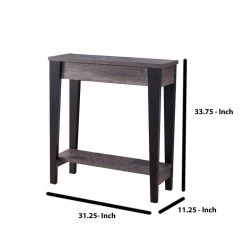 32 in. Black Standard Rectangle Wood Console Table with Bottom Shelf by Benjara -Cheap Benjara Store black and gray benjara console tables bm179698 1f 1000
