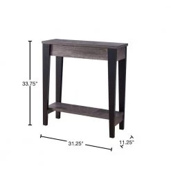 32 in. Black Standard Rectangle Wood Console Table with Bottom Shelf by Benjara -Cheap Benjara Store black and gray benjara console tables bm179698 40 1000