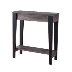 32 in. Black Standard Rectangle Wood Console Table with Bottom Shelf by Benjara