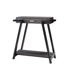 32 in. Black/Gray Standard Rectangle Wood Console Table with Drawer by Benjara
