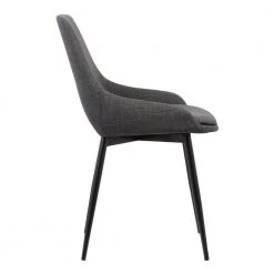 Black and Gray Fabric Upholstered Dining Chair with Metal Legs by Benjara -Cheap Benjara Store black and gray benjara dining chairs bm155594 4f 1000