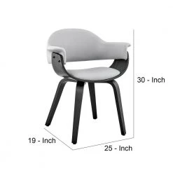 Gray and Black Leatherette Dining Chair with Curved Seat by Benjara -Cheap Benjara Store black and gray benjara dining chairs bm248194 44 1000