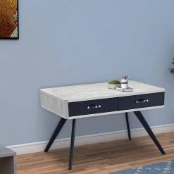 23.62 in. W Black and Gray Faux Concrete Desk with 2-Drawers and Flared Legs by Benjara -Cheap Benjara Store black and gray benjara writing desks bm196711 31 1000