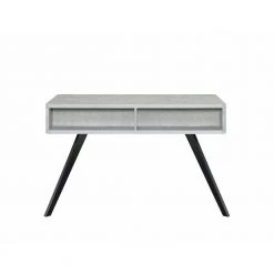 23.62 in. W Black and Gray Faux Concrete Desk with 2-Drawers and Flared Legs by Benjara -Cheap Benjara Store black and gray benjara writing desks bm196711 c3 1000