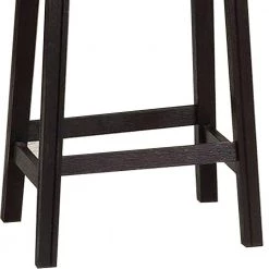 24 in. Gray and Red Wooden Counter Stool with Upholstered Cushion Seat by Benjara -Cheap Benjara Store black and red benjara bar stools bm233107 4f 1000