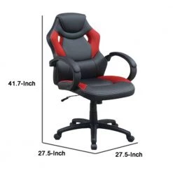 Black and Red Office Chair with Curved Cut Out Padded Back by Benjara 10 Black and Red Office Chair with Curved Cut Out Padded Back by Benjara -Cheap Benjara Store black and red benjara task chairs bm266486 44 1000