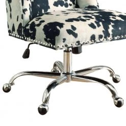 37 in. H Black and White Height Adjustable Swivel Office Chair with Metal Base by Benjara -Cheap Benjara Store black and white benjara task chairs bm143954 1f 1000