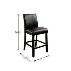 39.75 in. Grandstone II Contemporary Counter Height with Black Bar Stool (Set of 2) by Benjara -Cheap Benjara Store black benjara bar stools bm131335 40 1000