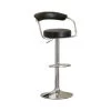 34 in. Black and Silver Round Seat Bar Stool With Gas Lift (Set of 2) by Benjara