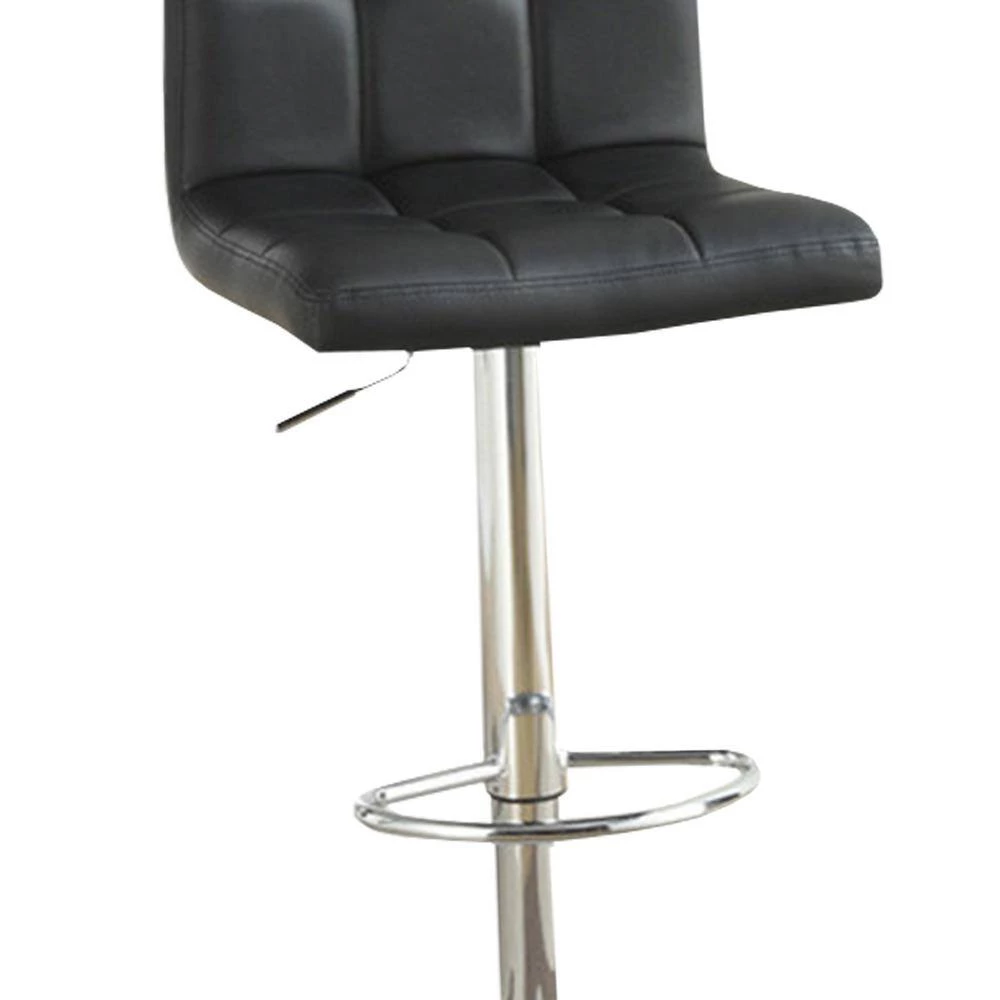 44 in. Black And Silver Armless Chair Style Bar Stool With Gas Lift (Set of 2) by Benjara 5 44 in. Black And Silver Armless Chair Style Bar Stool With Gas Lift (Set of 2) by Benjara - Image 5