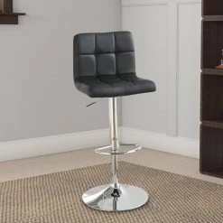 44 in. Black And Silver Armless Chair Style Bar Stool With Gas Lift (Set of 2) by Benjara 13 44 in. Black And Silver Armless Chair Style Bar Stool With Gas Lift (Set of 2) by Benjara -Cheap Benjara Store black benjara bar stools bm167105 31 1000