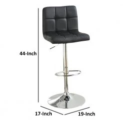 44 in. Black And Silver Armless Chair Style Bar Stool With Gas Lift (Set of 2) by Benjara 12 44 in. Black And Silver Armless Chair Style Bar Stool With Gas Lift (Set of 2) by Benjara -Cheap Benjara Store black benjara bar stools bm167105 44 1000