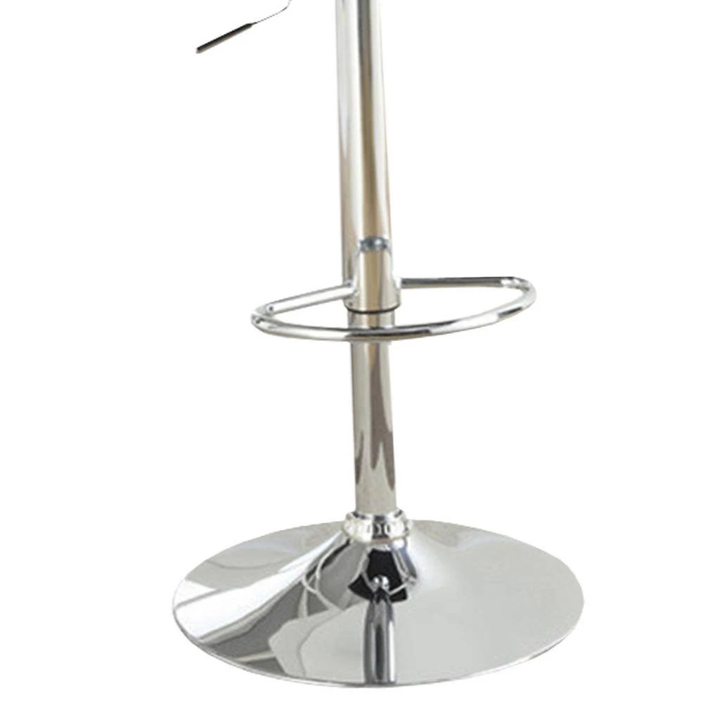 44 in. Black And Silver Armless Chair Style Bar Stool With Gas Lift (Set of 2) by Benjara 4 44 in. Black And Silver Armless Chair Style Bar Stool With Gas Lift (Set of 2) by Benjara - Image 4